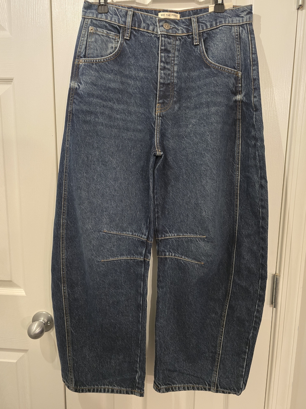 NWOT We The Free Good Luck Mid Rise Barrel Jeans - 28